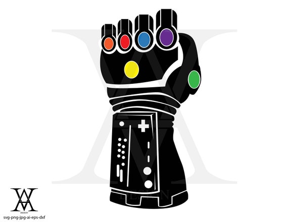 thanos control game silhouette clipart vector instant etsy