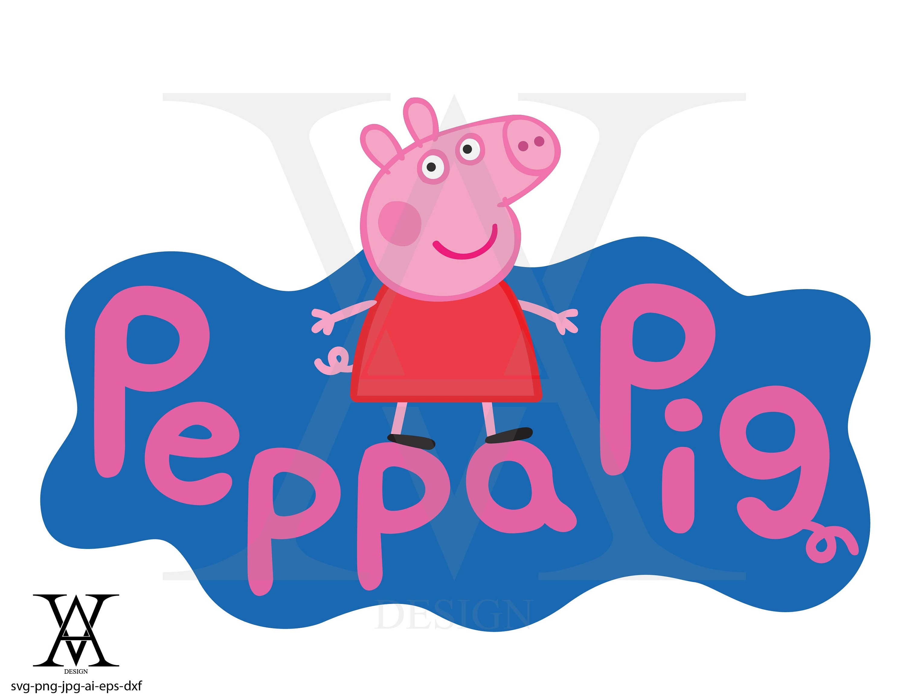 Download Peppa Pig clipart vector. INSTANT DOWNLOAD | Etsy