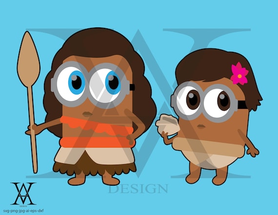 Moana Minions Clipart Vector Instant Download Etsy