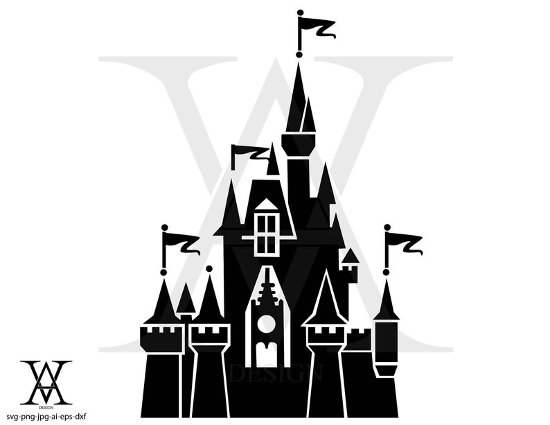 Download Disney Castle silhouette vector. INSTANT DOWNLOAD | Etsy