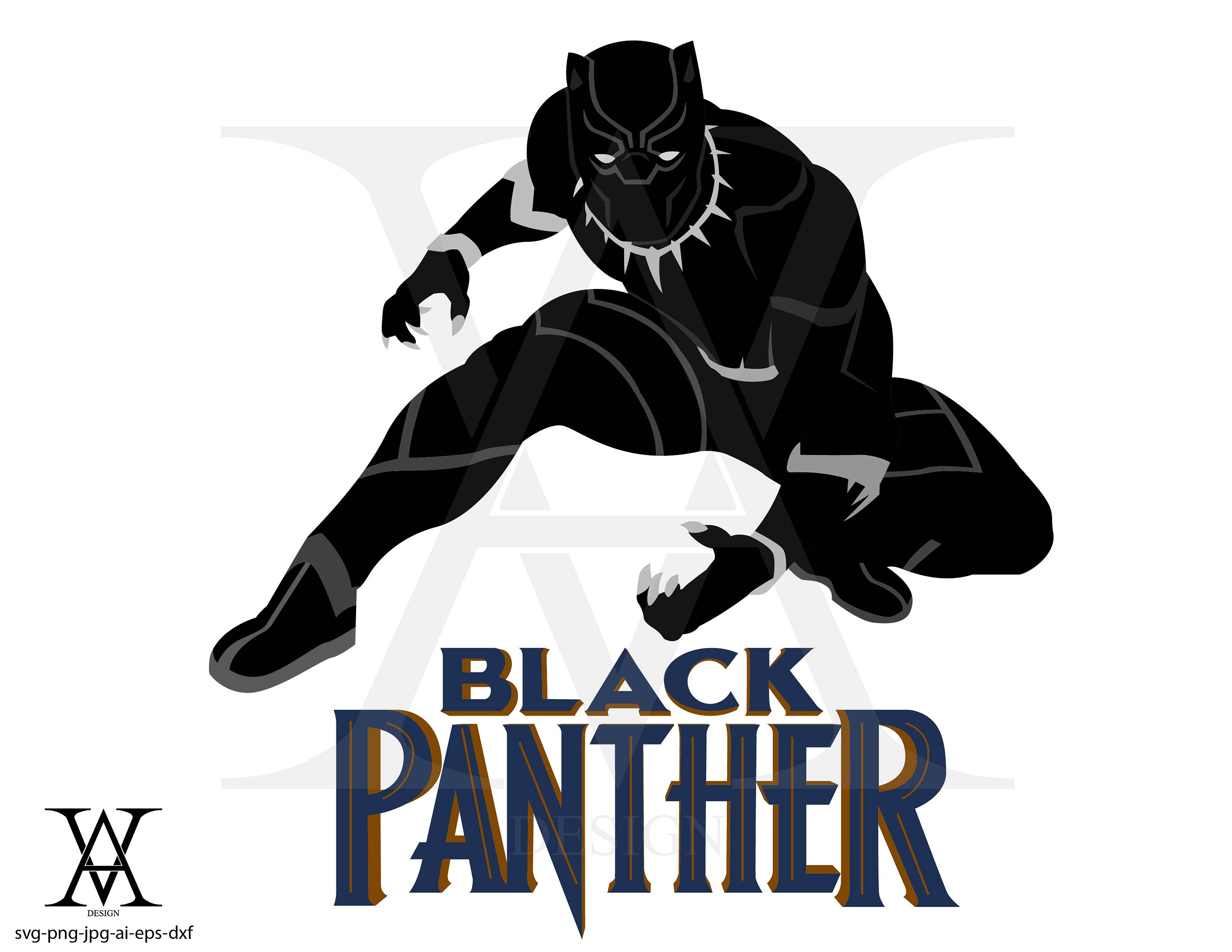 Black Panther Clipart Silhouette Vector. INSTANT DOWNLOAD - Etsy Australia