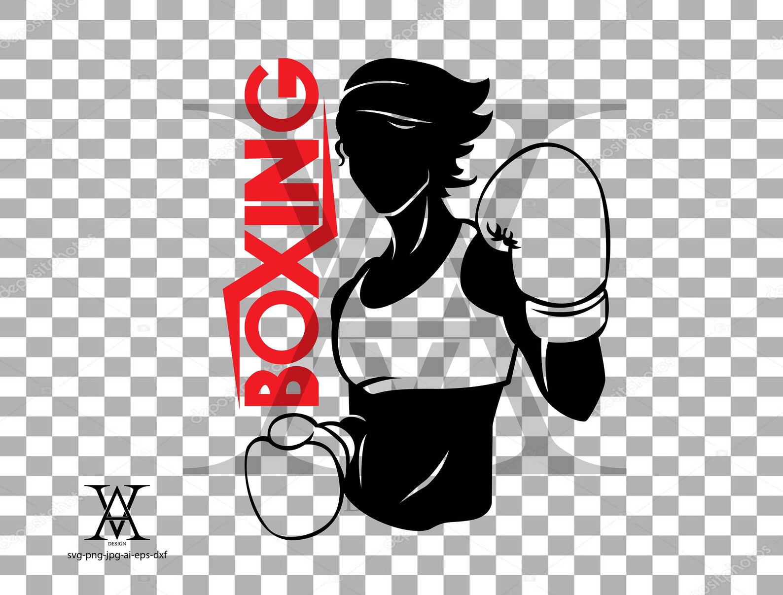 Boxing Woman Vector Silhouette. INSTANT DOWNLOAD Etsy Ireland