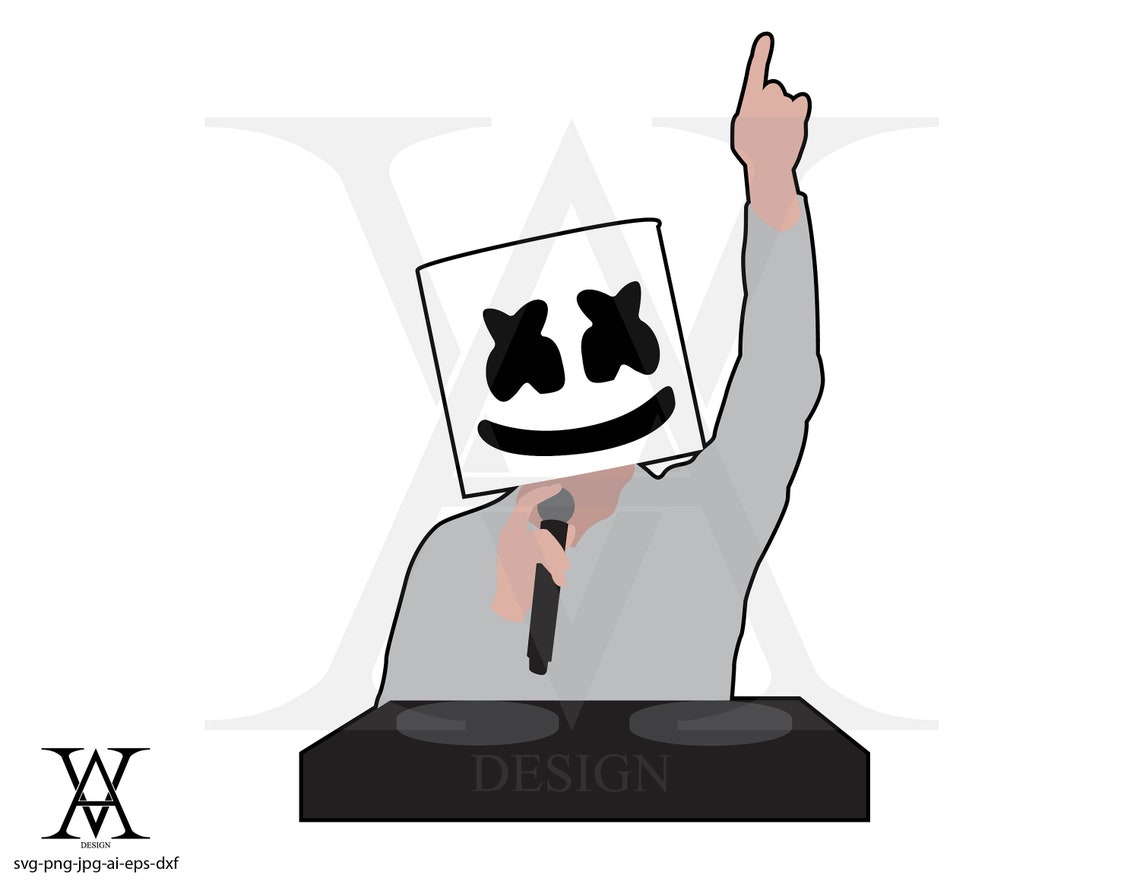 Dj Marshmello Face Clipart Vector. INSTANT DOWNLOAD Etsy