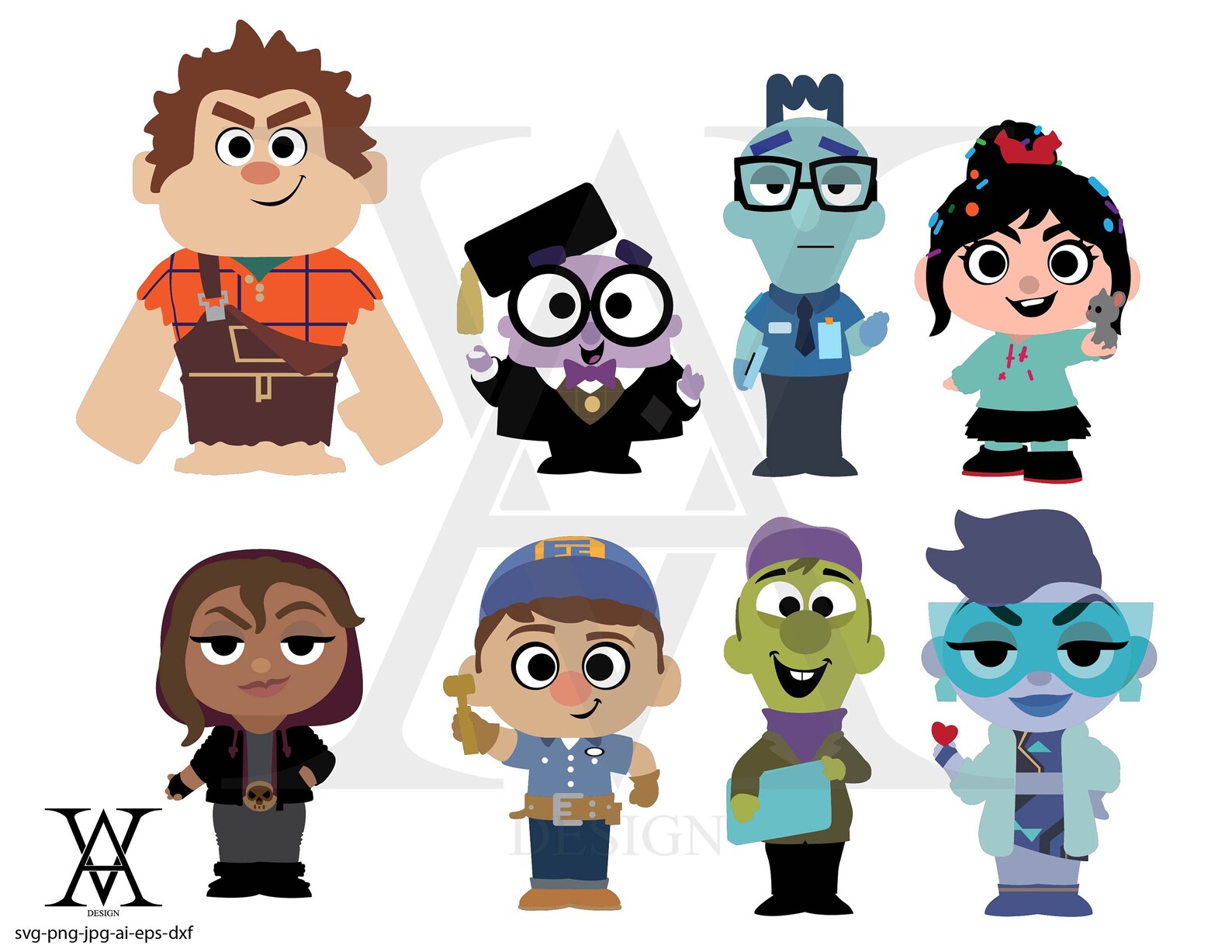 Ralph Breaks the Internet characters clipart vector. | Etsy