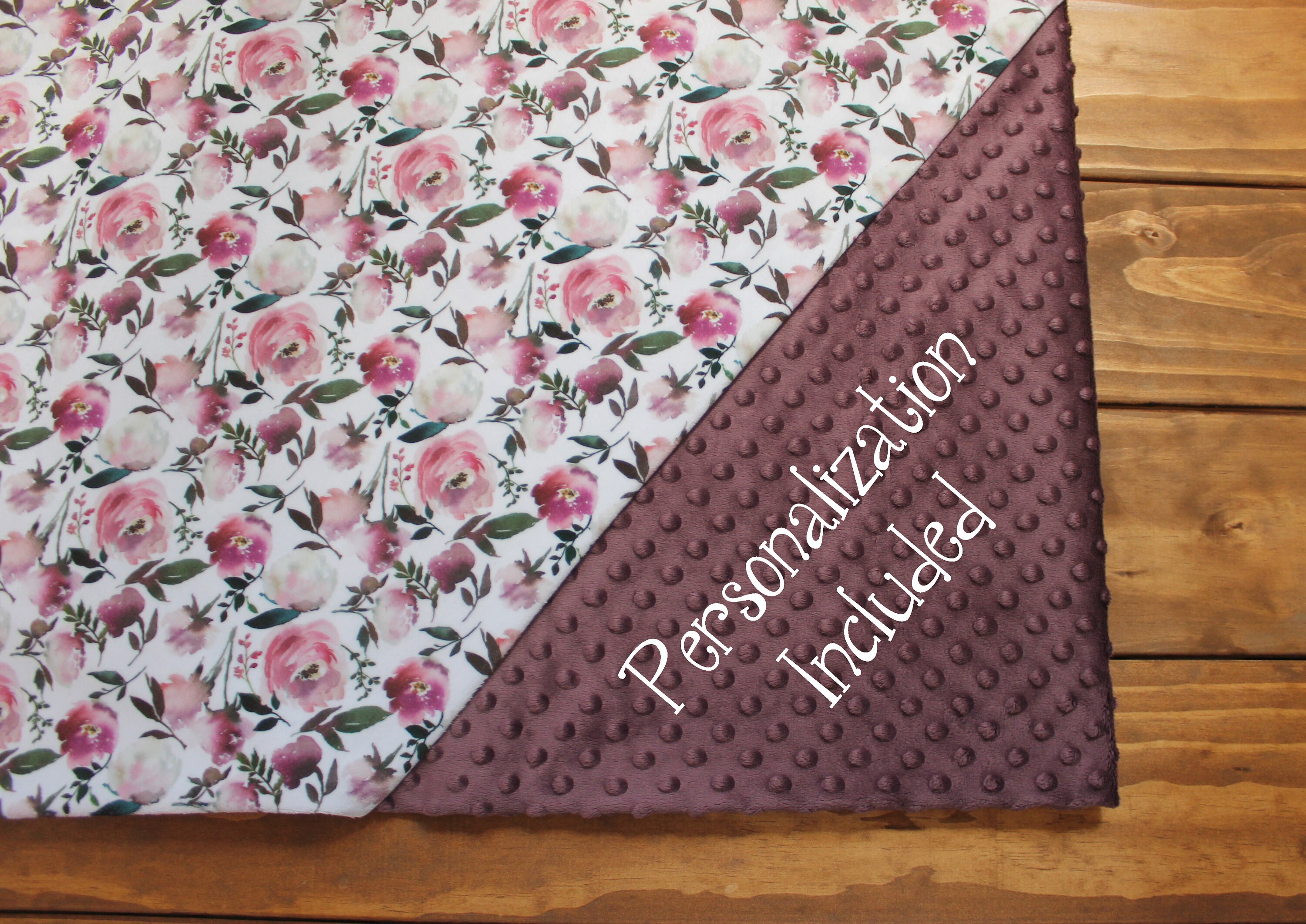 pink floral baby blanket