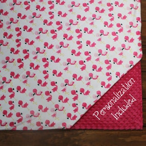 Flamingo Monogram Minky Baby Blanket,Personalized Flamingo Baby Blanket,Flamingo nursery theme,Flamingo baby shower gift,Flamingo Baby Lovey