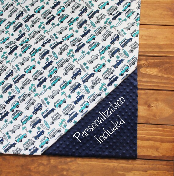 California Dreamin Surfer Monogram Minky Baby Blanket - Etsy