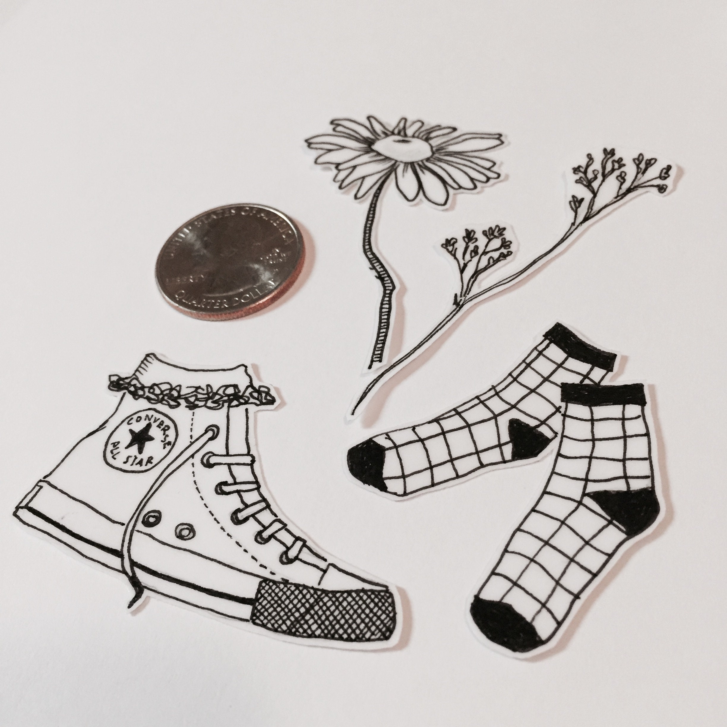 Black and White Aesthetic Sticker Set Etsy