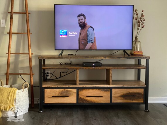 Reclaimed Wood TV Stand Barnwood Console Table Rustic Media