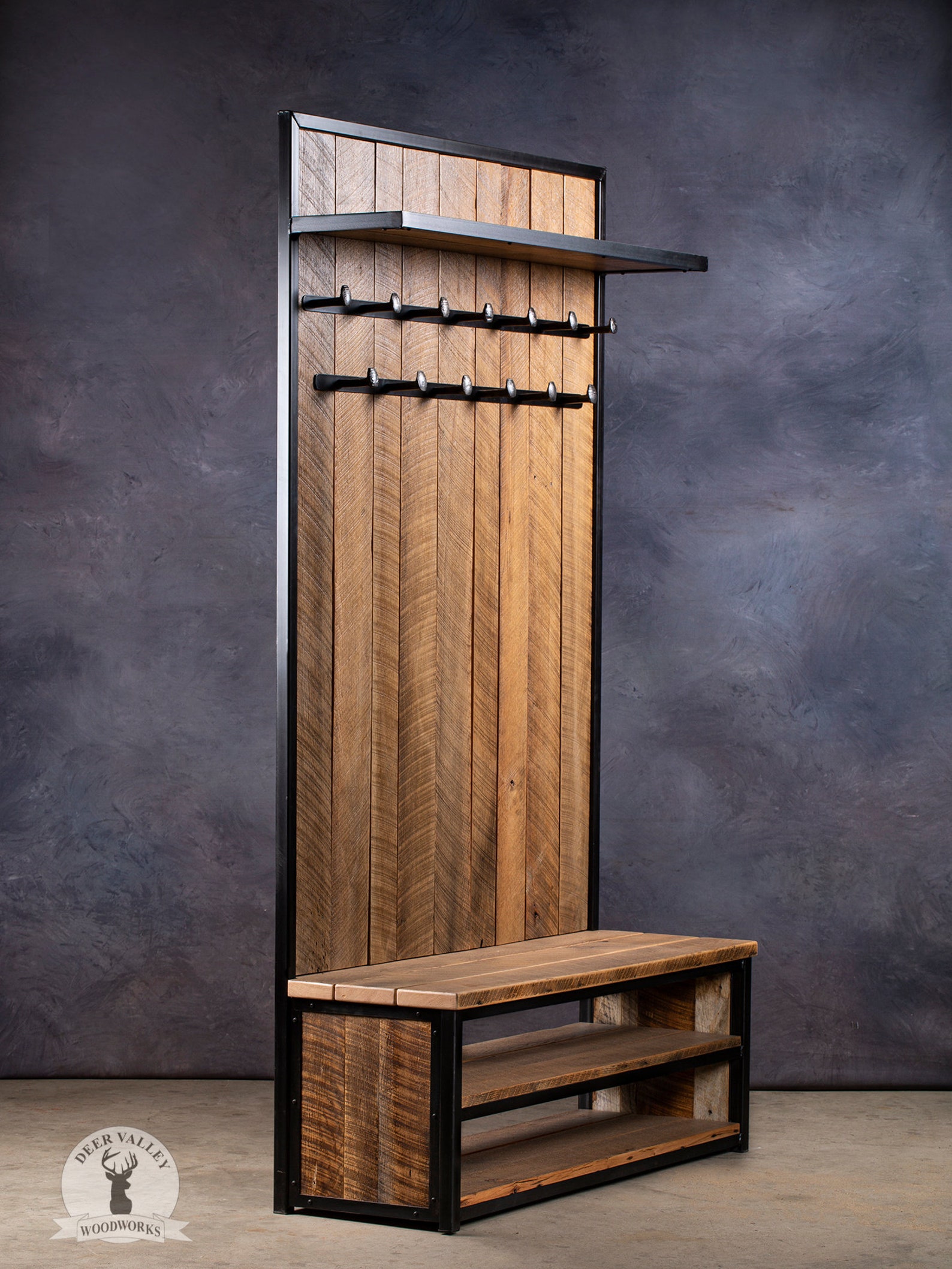 50 Reclaimed Barnwood Hall Tree Farmhouse Hall Tree Etsy