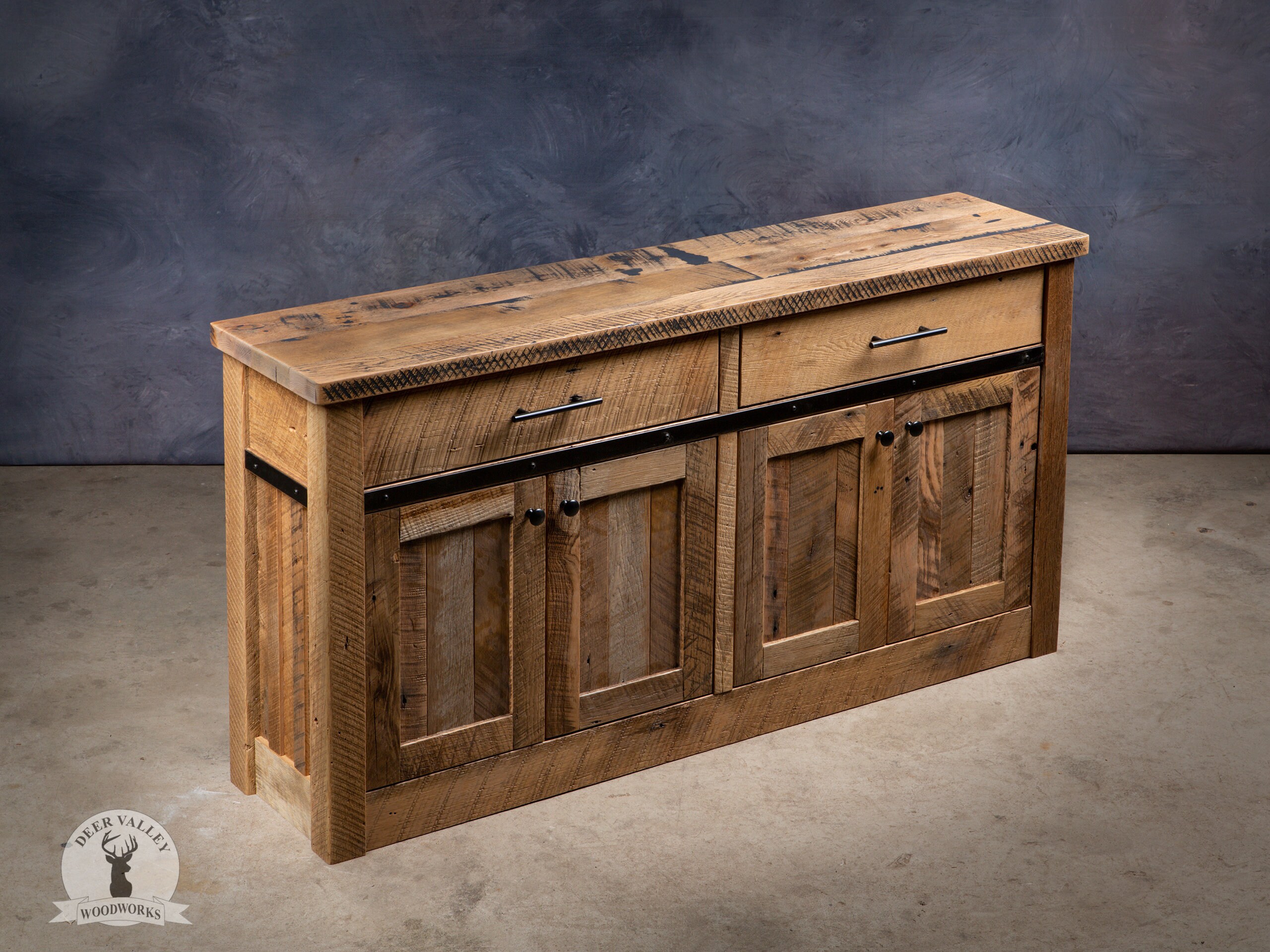 Barnwood Media Reclaimed Wood Credenza Rustic Buffet Etsy
