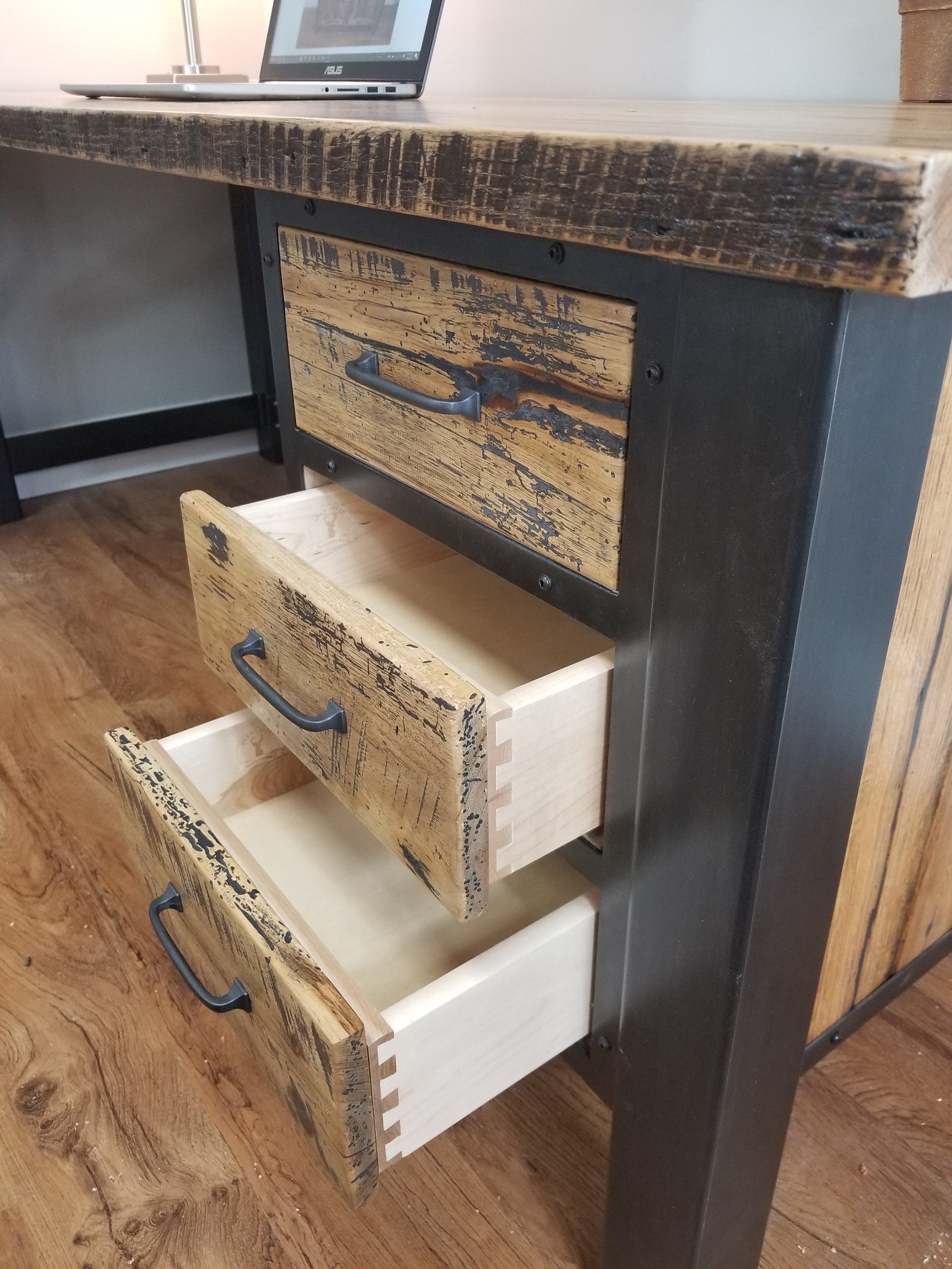 Reclaimed Barnwood L Shaped Desk Barnwood Office Desk Corner Etsy