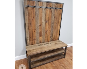 Hall tree with shoe cubby hotsell