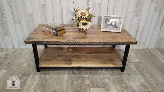 Reclaimed Wood Coffee Table Barnwood Coffee Table With Shelf