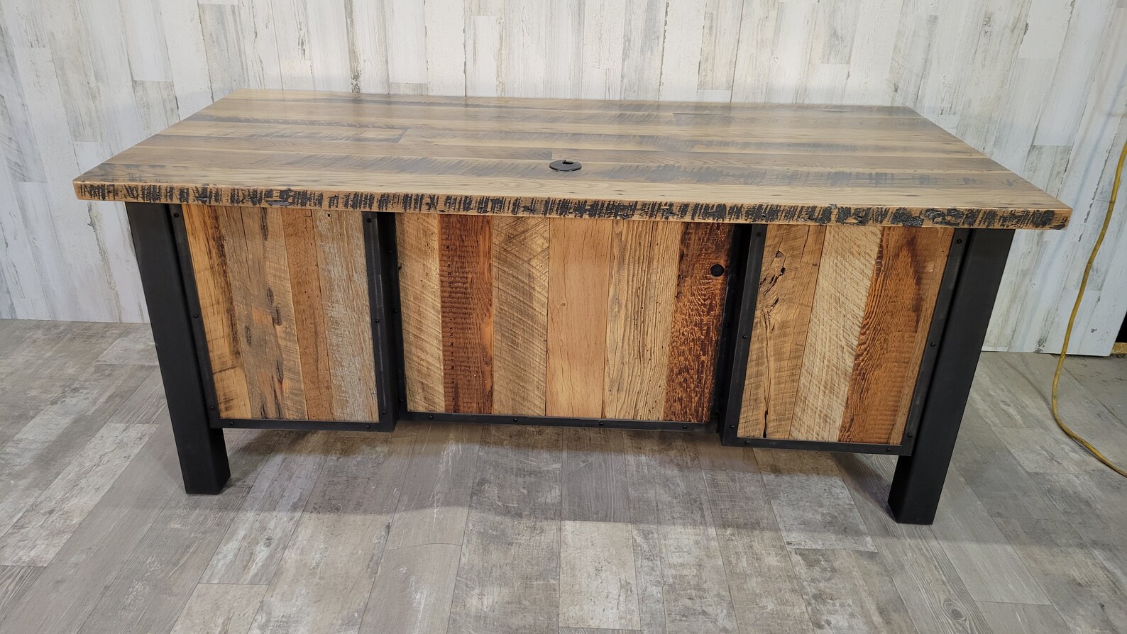 Barnwood Executive Desk Reclaimed Wood Desk Industrial Desk Etsy