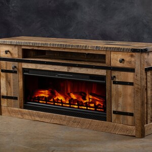 Amish fireplace tv stand deals