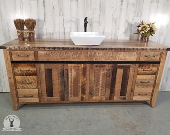 Barnwood Vanity Rustic Bath Cabinet Custom Double Cabinet Vanity Farmhouse Bathroom Vanity With Sink Reclaimed Wood Vanity