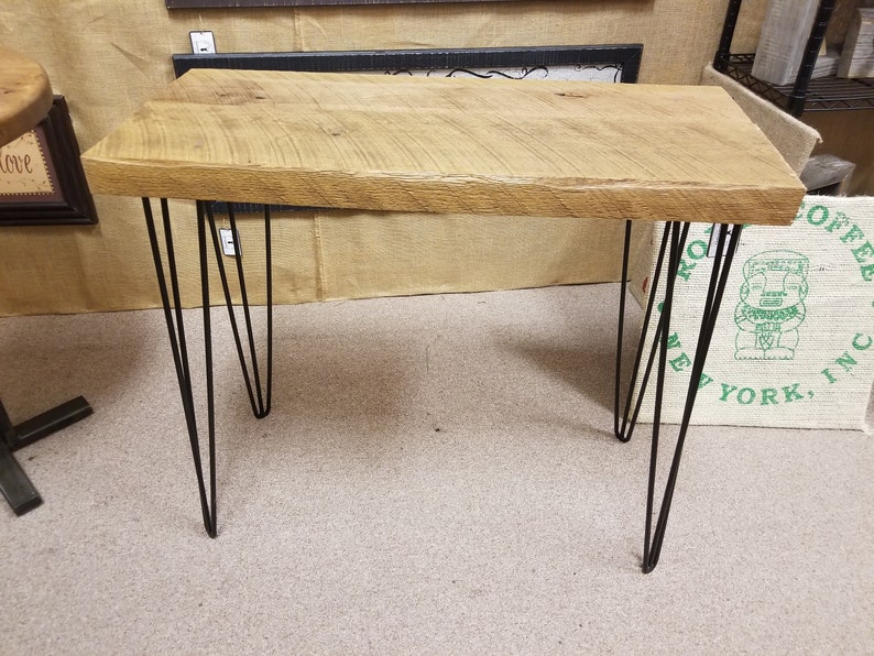 Reclaimed Wood Entry Table Hairpin Sofa Rustic Hall Image 0