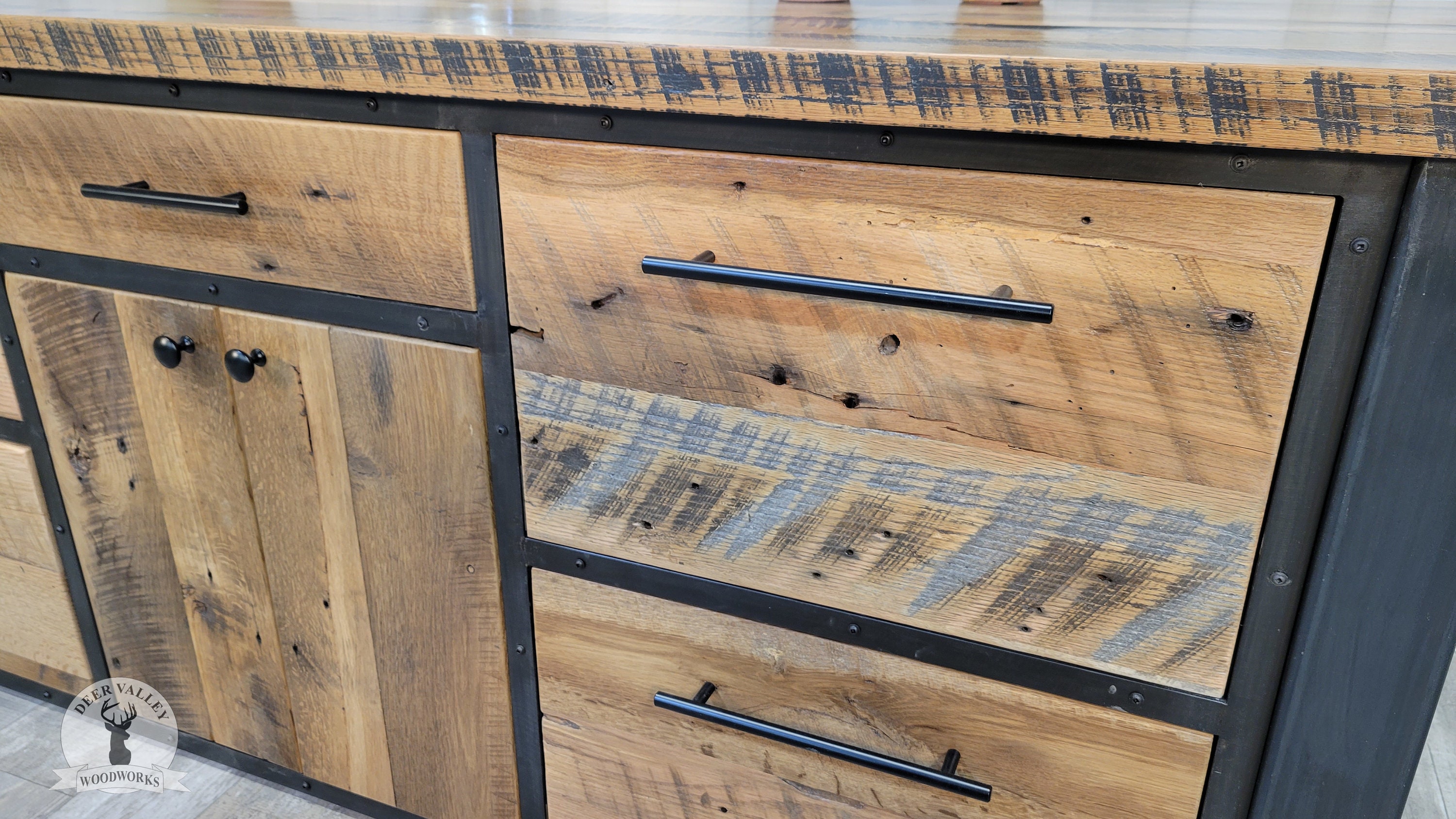 Office Credenza Reclaimed Barnwood File Cabinet Rustic Desk