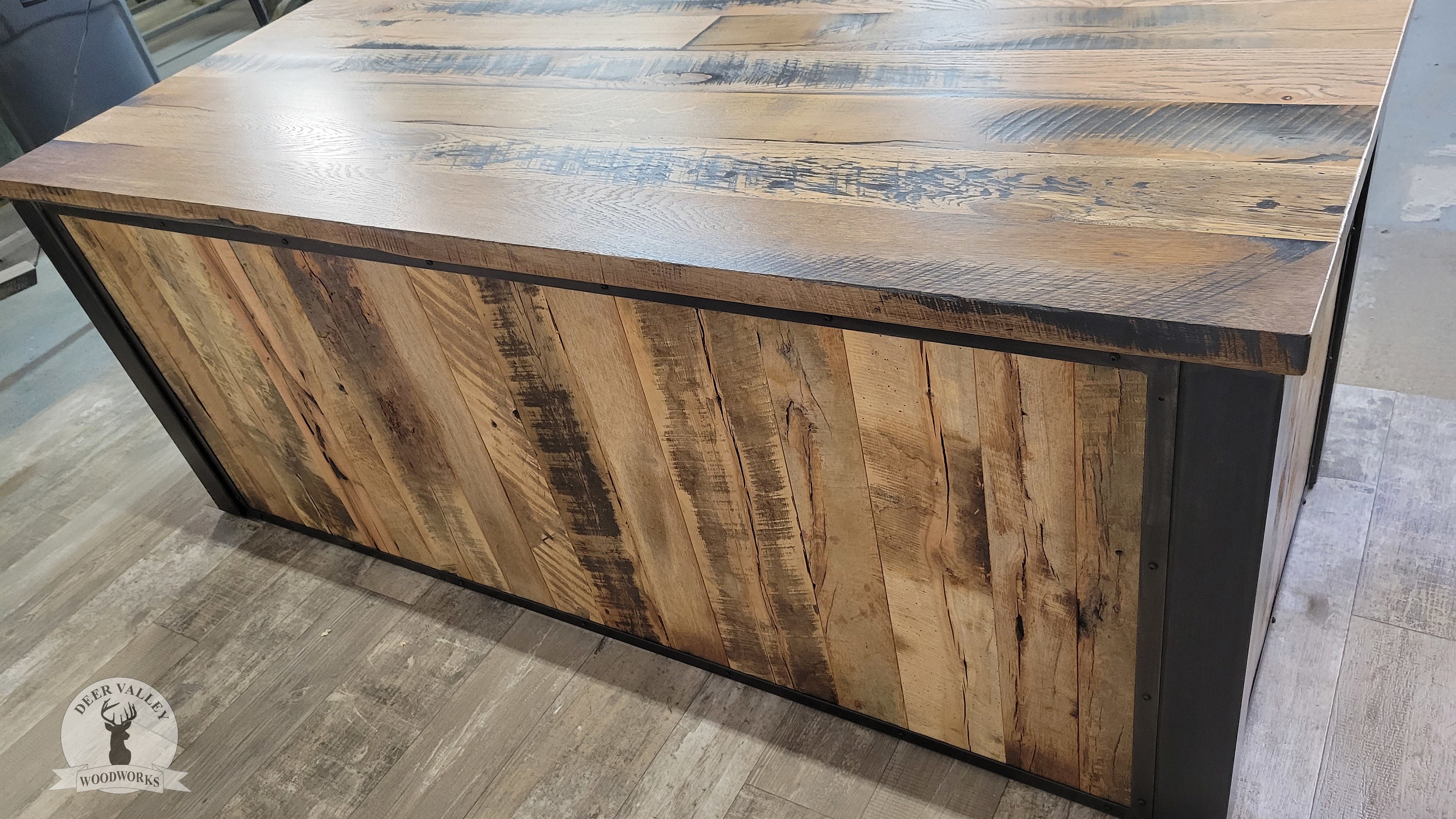 Barnwood Executive Desk Reclaimed Wood Desk Industrial Desk Etsy