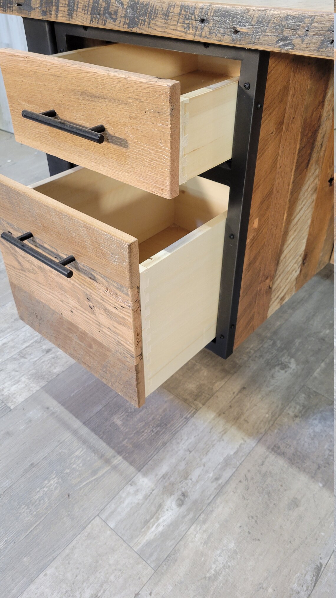 Barnwood Executive Desk Reclaimed Wood Desk Industrial Desk Etsy