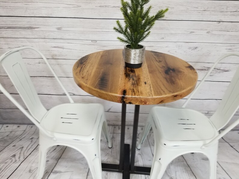 Small 24 Wood Bistro Table Farmhouse Bistro Table Reclaimed Wood Pub Table