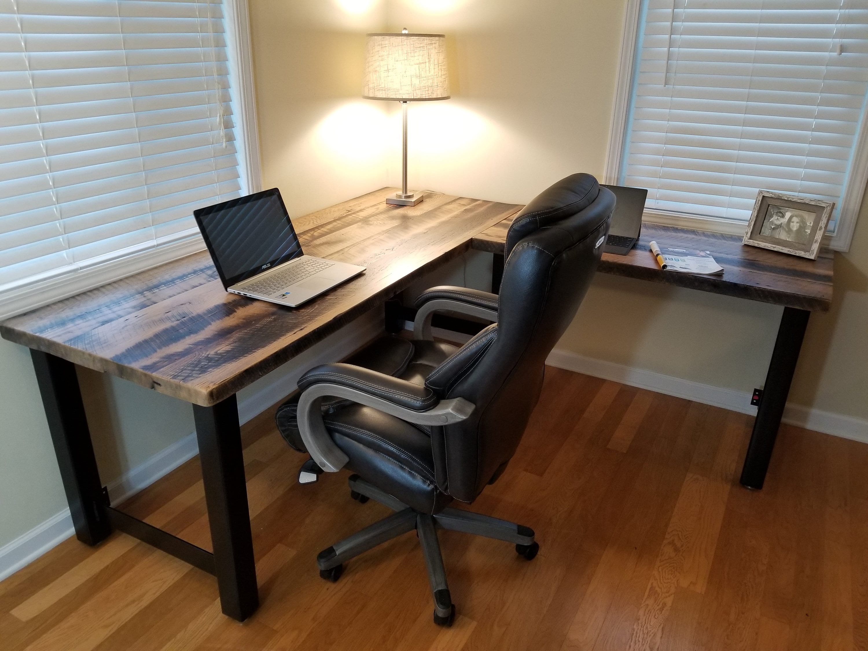 Reclaimed computer desk L-shape desk barnwood office desk | Etsy
