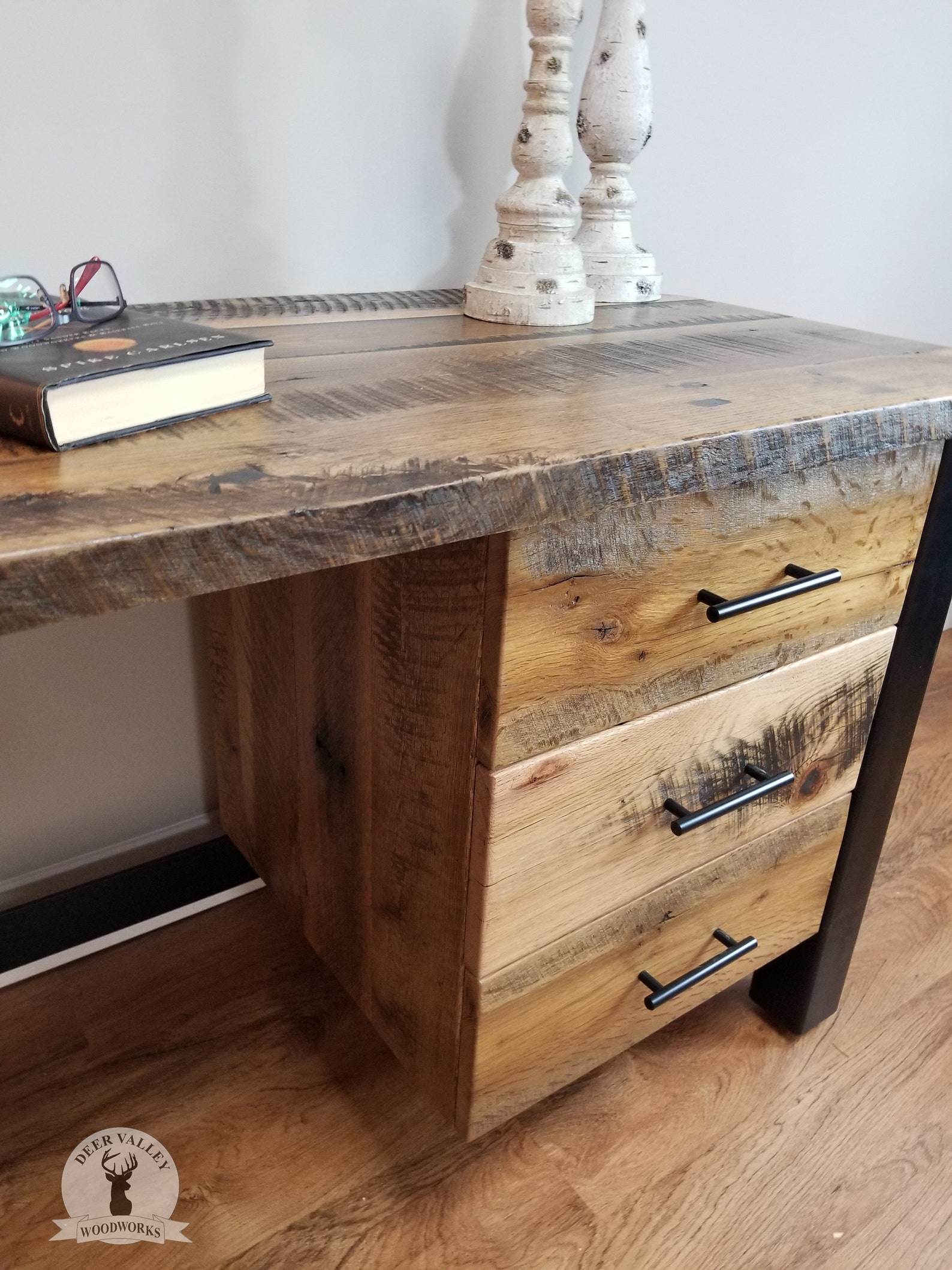Reclaimed Wood Computer Desk Rustic Corner Desk Barnwood Etsy