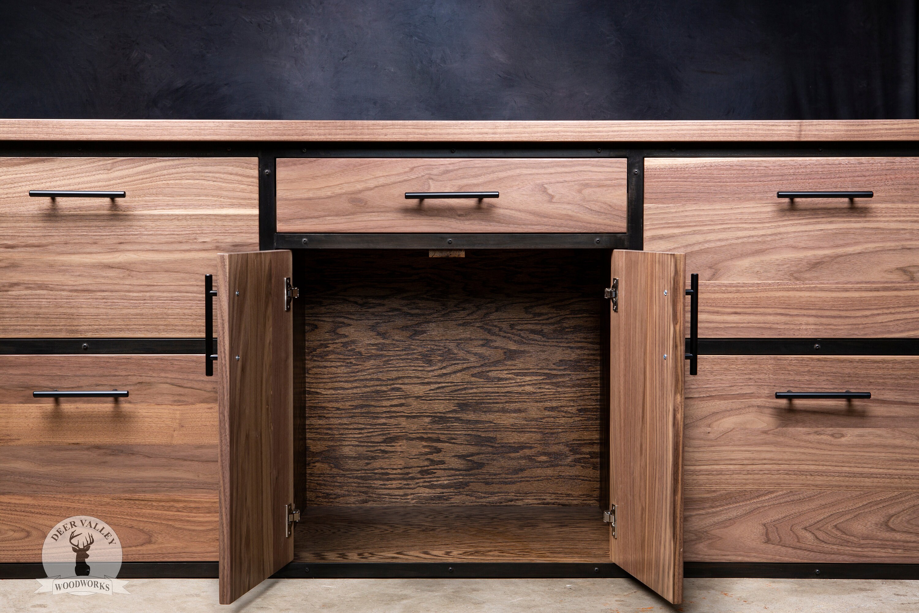 Walnut office credenza discount