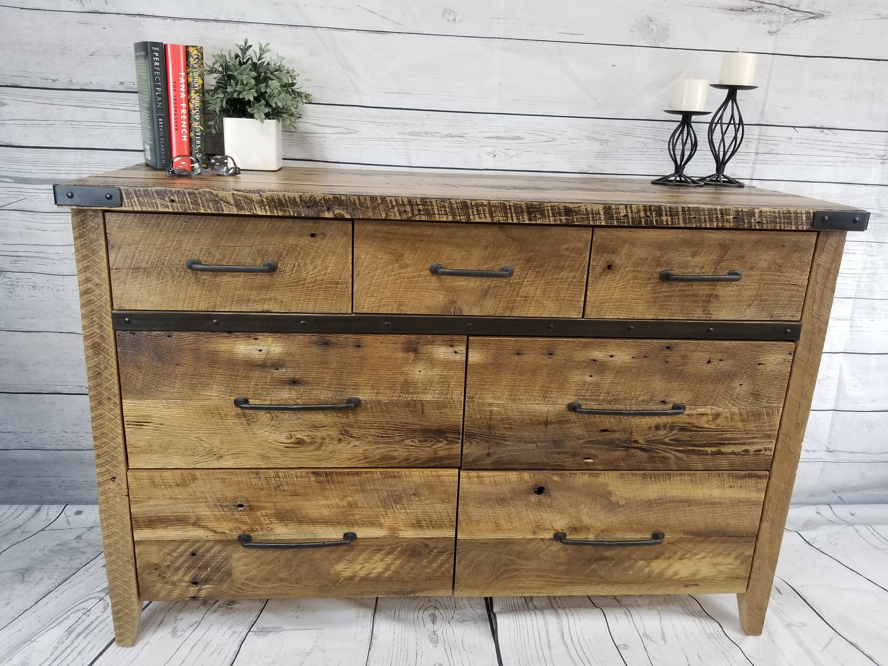 Reclaimed wood dresser barnwood dresser nursery changing Etsy