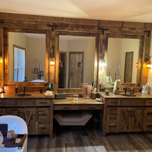 Reclaimed Wood Bathroom Vanity With Storage Custom Farmhouse