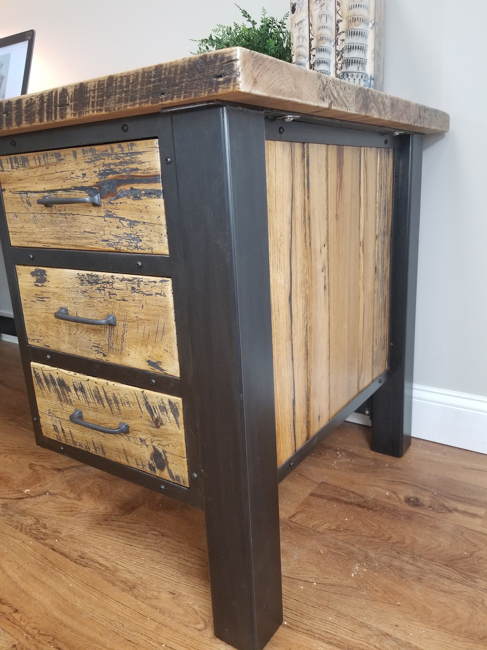 Reclaimed Barnwood L Shaped Desk Barnwood Office Desk Corner Etsy