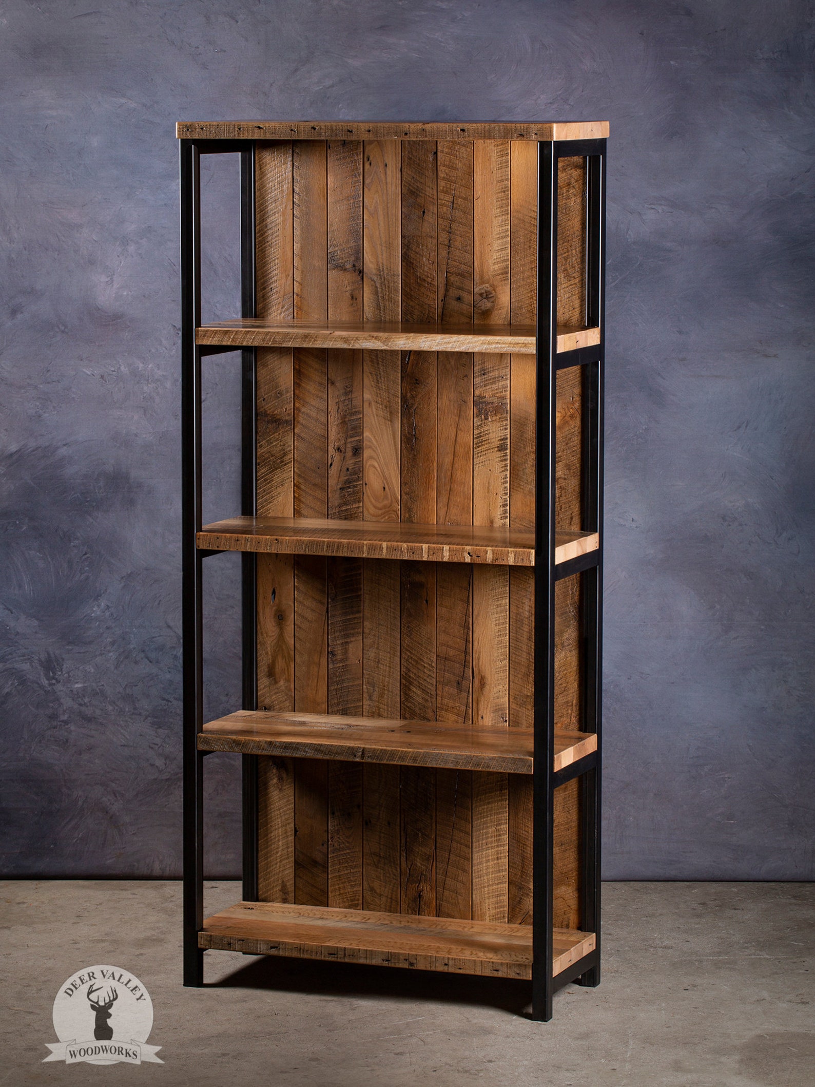 Barnwood Bookshelf Industrial Bookshelf Rustic Metal & Wood Etsy