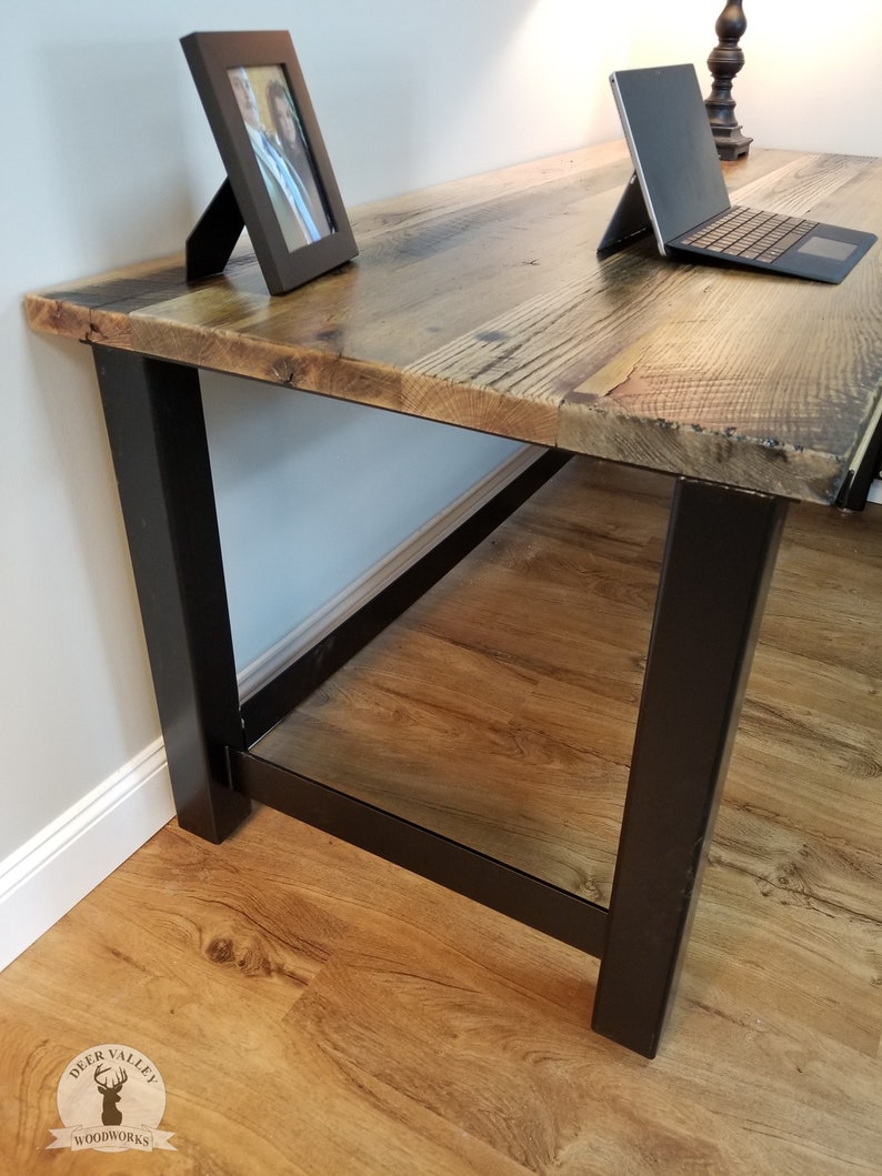 Reclaimed Wood Computer Desk Rustic Corner Desk Barnwood Etsy
