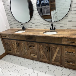 Farmhouse Bathroom Vanity Double Sink Vanity Rustic Vanity