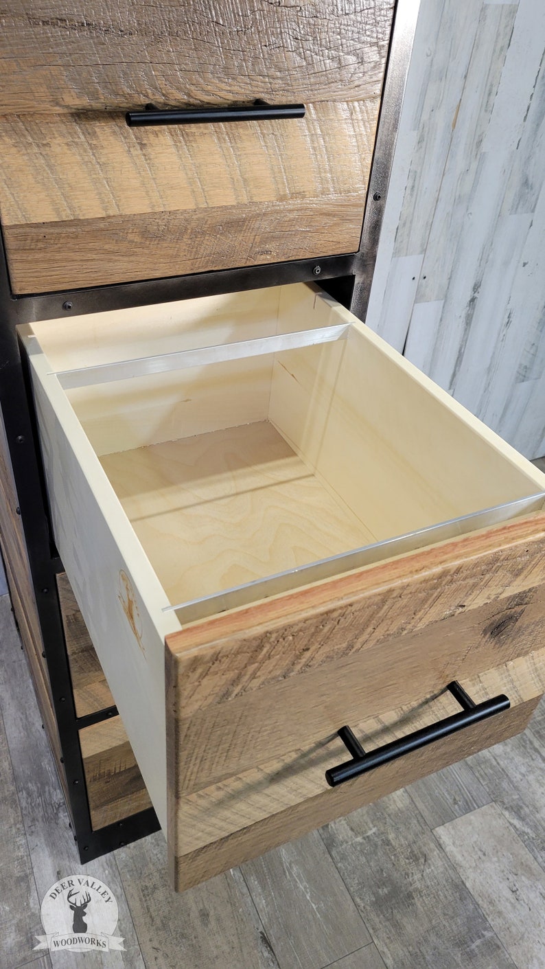 Reclaimed Wood File Barnwood File Drawers Rustic Etsy
