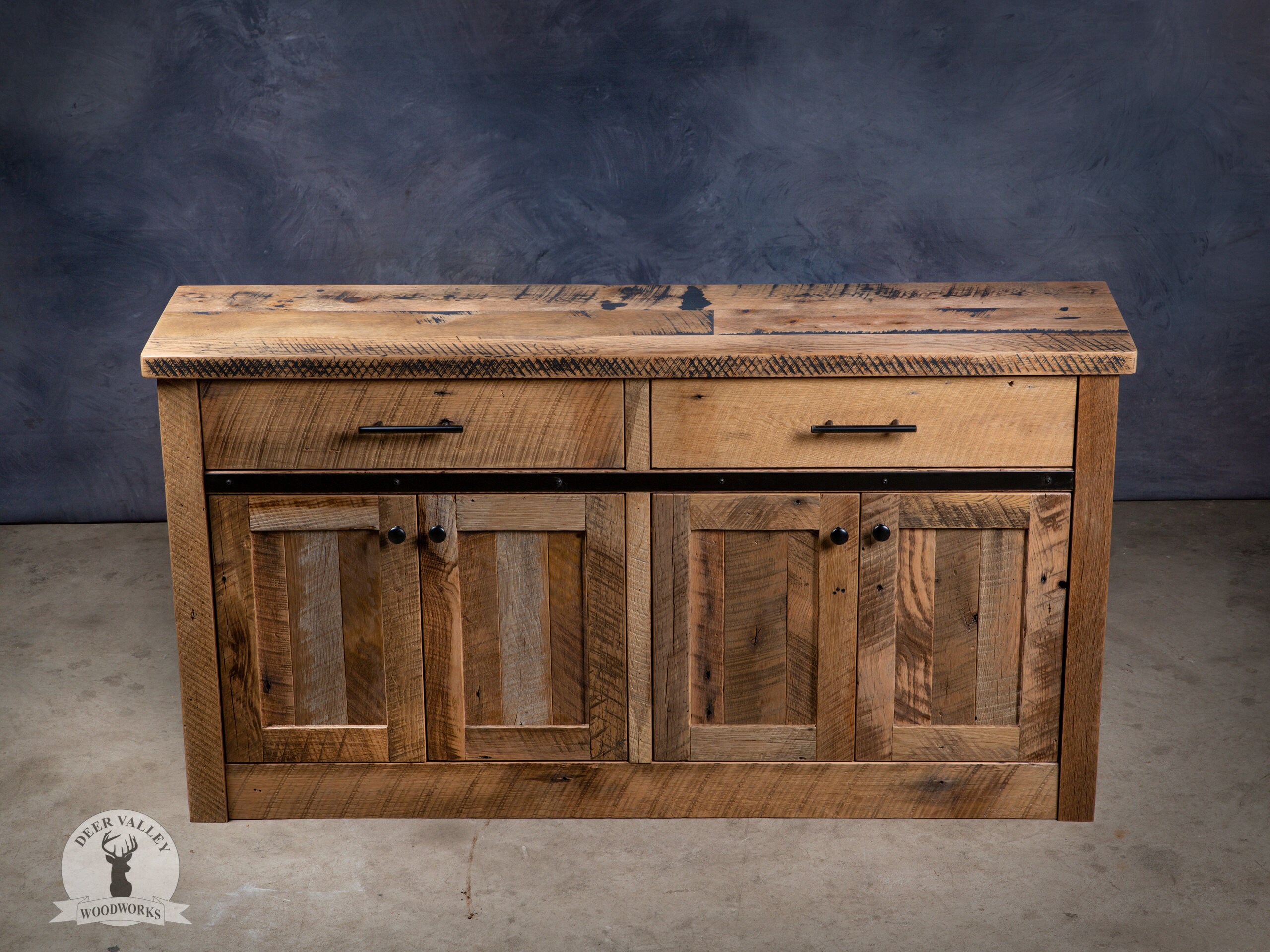 Barnwood Media Reclaimed Wood Credenza Rustic Buffet Etsy