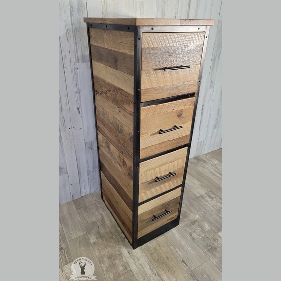 Reclaimed Wood File Cabinet Barnwood File Drawers Rustic Office