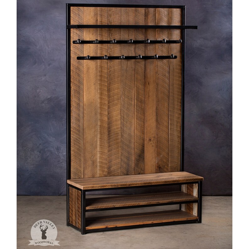 50 Reclaimed Barnwood Hall Tree Farmhouse Hall Tree Etsy