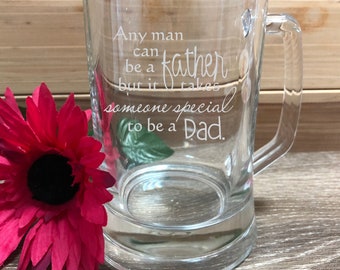 Fathers Day 500ml Beer Mug Beer Stein Beer Glass Personalised Engraved Gift Dad Pop Grandad  - GIFT BOX OPTION