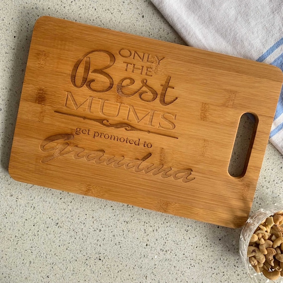 Name Lazy Susan - Personalised Engraved Acacia Round Wood Serving Cheese Board Platter Blackboard Birthday Christmas Mother's Day