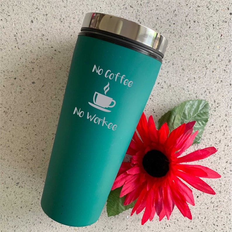 Personalised Teachers Gift Thermo Travel Mug, Coffee Mug, Personalised Engraved Mug , Present Gift Teacher Christmas Gift GREEN