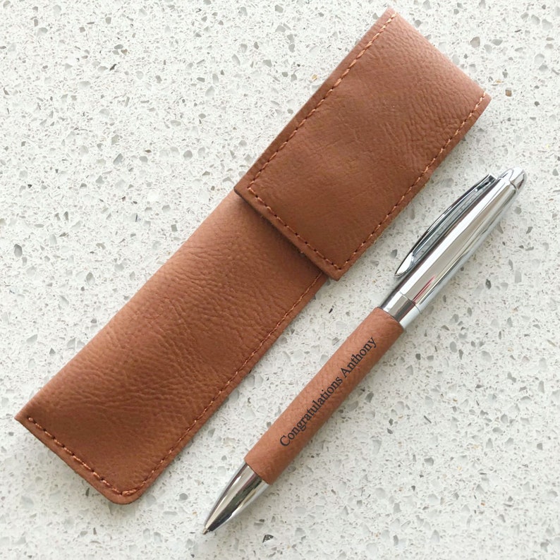 Personalised Leatherette Pen Set Laser Engraved Birthday