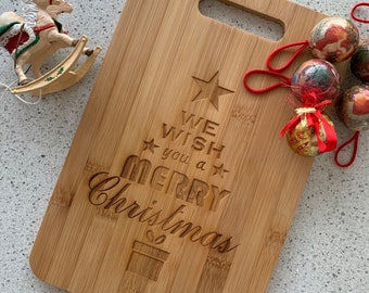 Personalised Engraved Christmas Chopping Board Engraved Cheese Board . Personalised Xmas Gift Teacher Gift