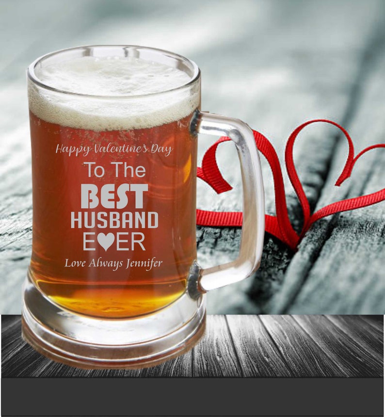 Valentines Day Personalised Beer Mug Engraved 500ml Beer Glass Etsy