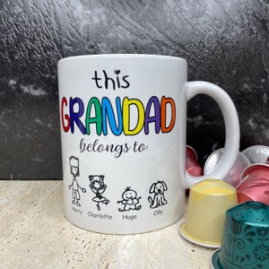 Fathers Day Mug  Personalised Fathers Day Gift - Custom Mug For Dad Poppy Grandpa Nonno Opa - This Grandad Belongs To..