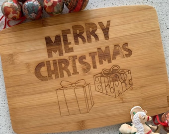 Personalised Engraved Christmas Chopping Board Engraved Cheese Board . Personalised Xmas Gift Teacher Gift