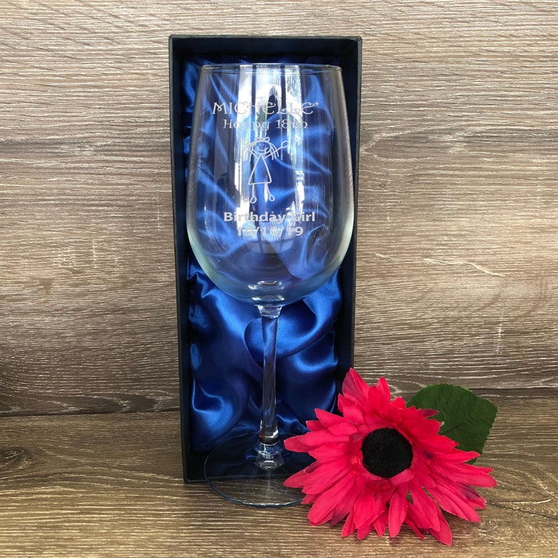Personalised Engraved 540ml Wine Glass Birthday Glass GIFT Etsy Australia