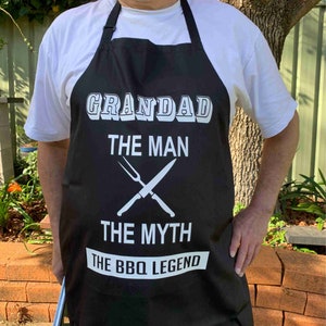 Personalised Birthday Apron -  BBQ Legend Apron -  Personalised Apron - Birthday Present for Dad Grandad Pop Nonno