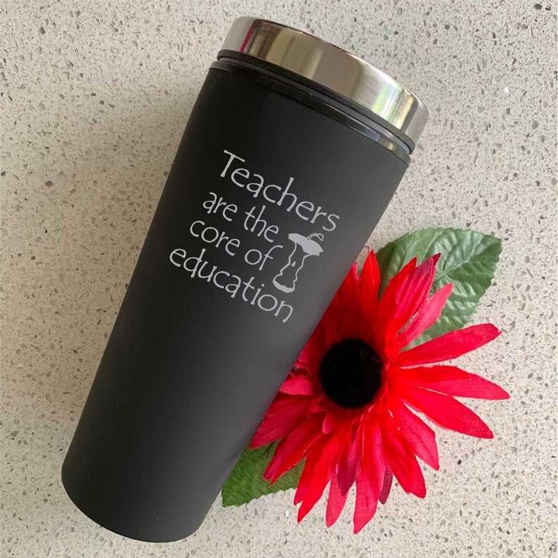Personalised Teachers Gift Thermo Travel Mug, Coffee Mug, Personalised Engraved Mug , Present Gift Teacher Christmas Gift BLACK